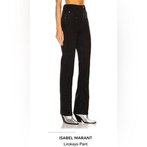 Isabel Marant Lirokayo Trousers Jeans Black Straight Leg High Waist FR42 US 10